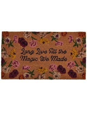 Taylor Swift Brown Floral 'Long Live All the Magic We Made' Doormat